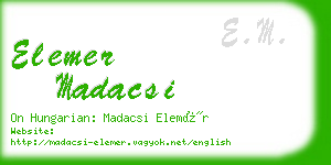 elemer madacsi business card